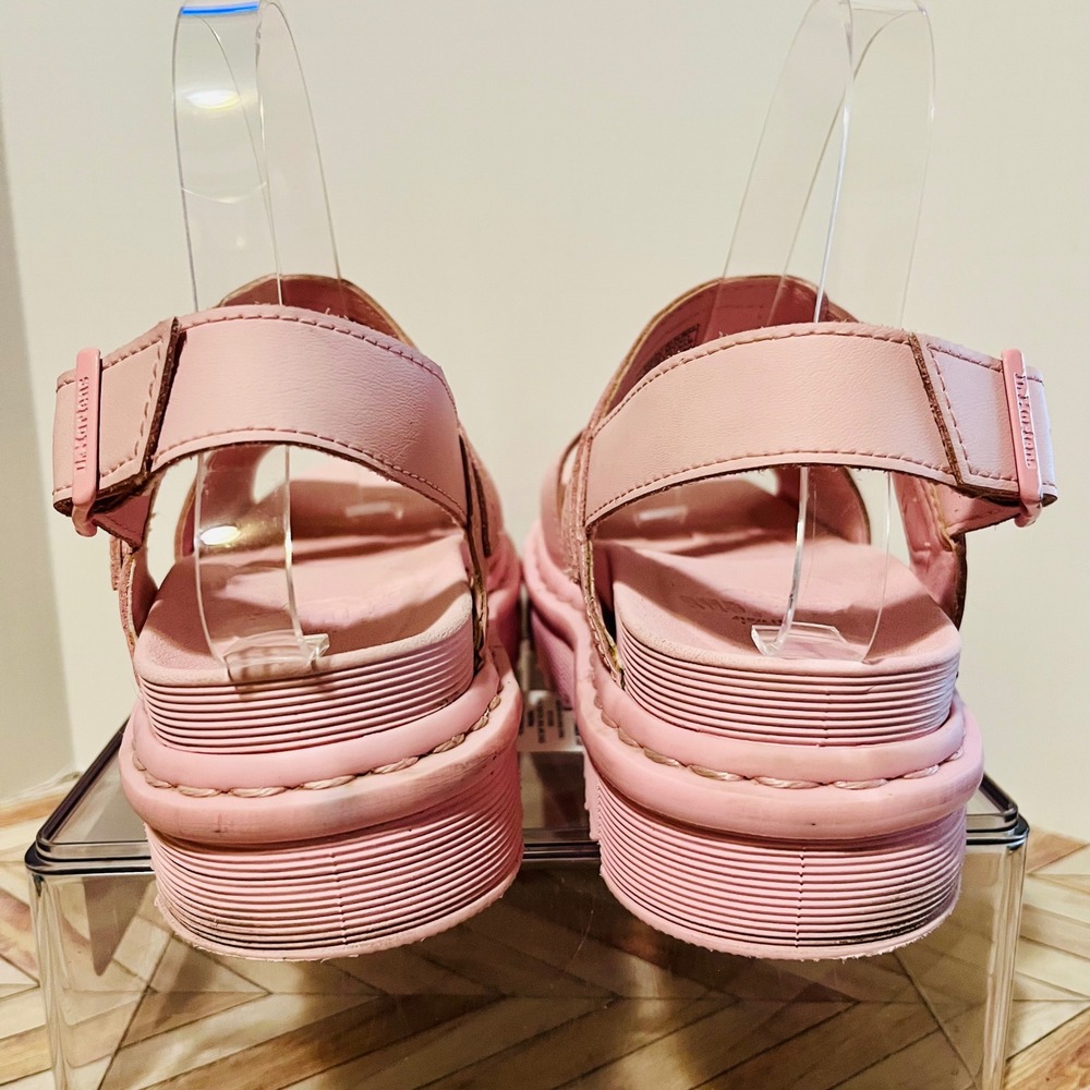 Dr Martens Voss Mono Pink Hydro Leather Sandals Women 7 Platform Barbie Pastel - Picture 5 of 11